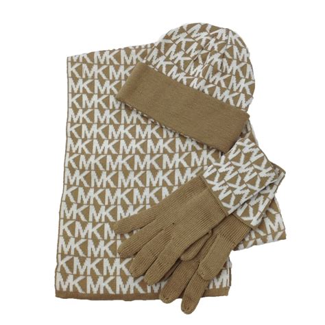 michael kors hat scarf gloves set|michael kors beanie scarf.